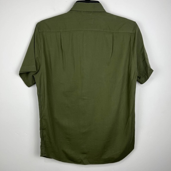 Buck Mason Palm Vintage Camp Cotton Button Down Army Green Shirt Mens Size: M - Picture 3 of 7